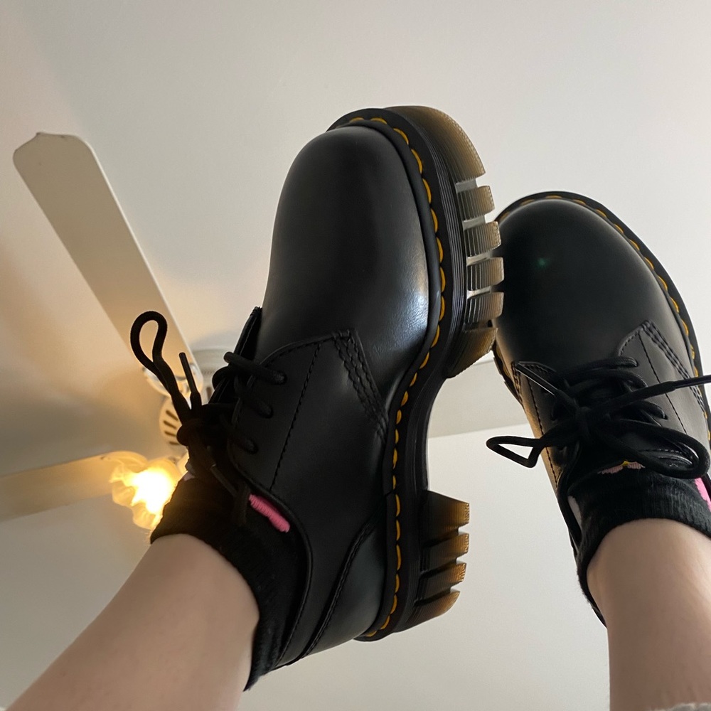 Dr. Martens Audrick Nappa Leather Platform Shoes